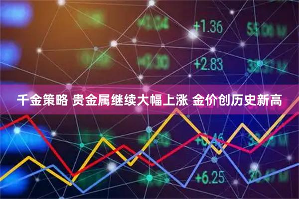 千金策略 贵金属继续大幅上涨 金价创历史新高