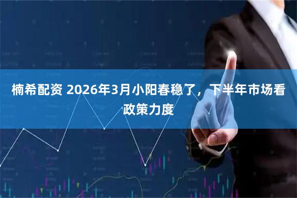 楠希配资 2026年3月小阳春稳了，下半年市场看政策力度