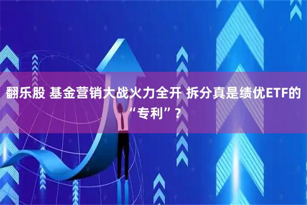 翻乐股 基金营销大战火力全开 拆分真是绩优ETF的“专利”？